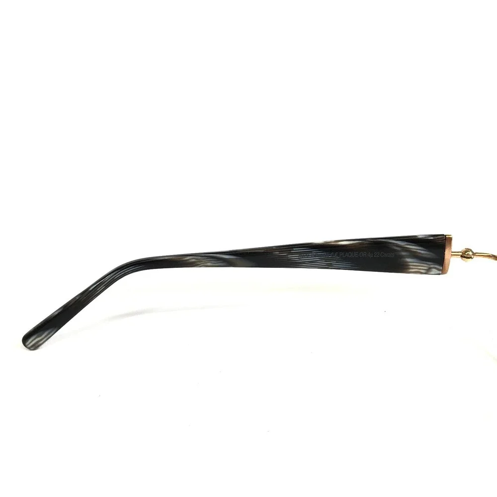 Augar Eyeglasses Frames FP163 CHAMPAGNE Gold Black Gray 22KT GP Plated 52-18-130